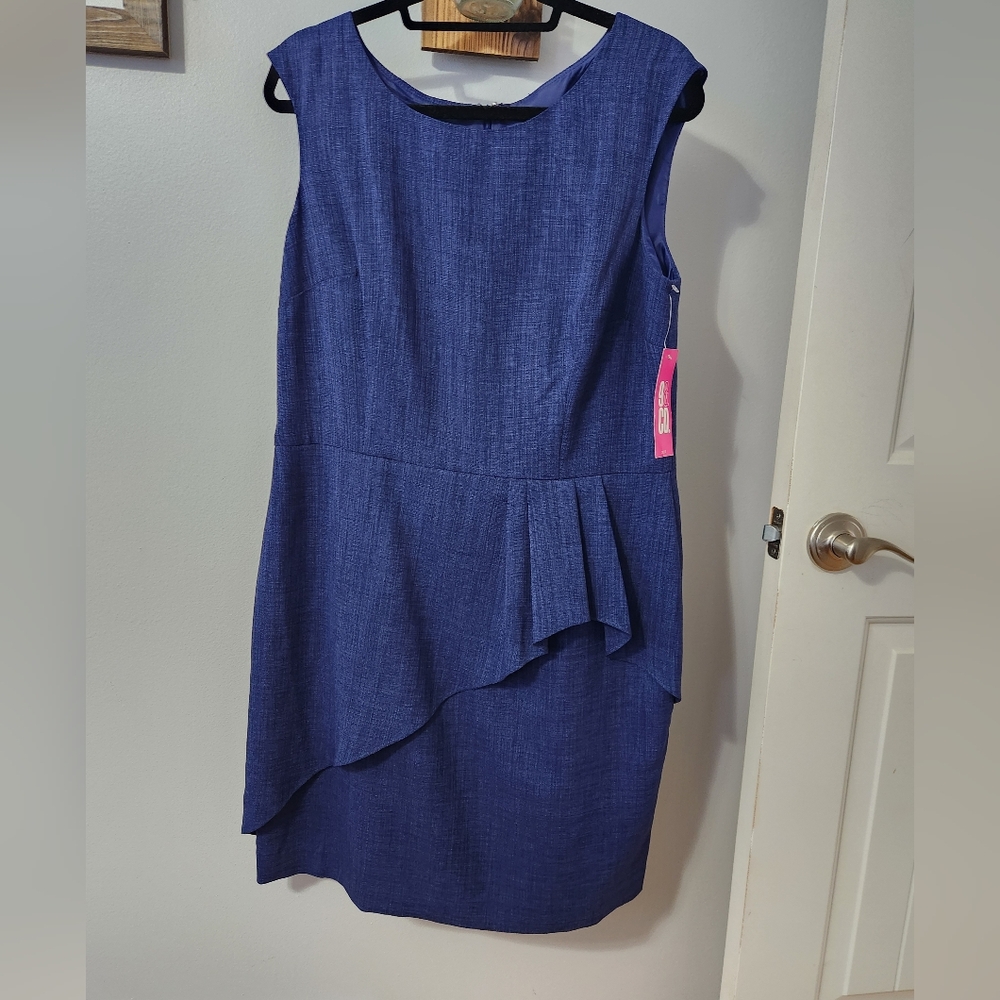 9 & CO Sleevless Blue Dress Size 16 NWT